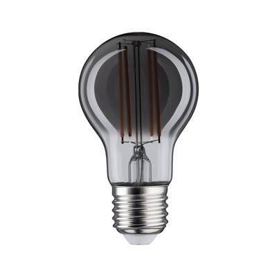 Classic LED light bulb with clear glass and silver screw base for energy-efficient lighting