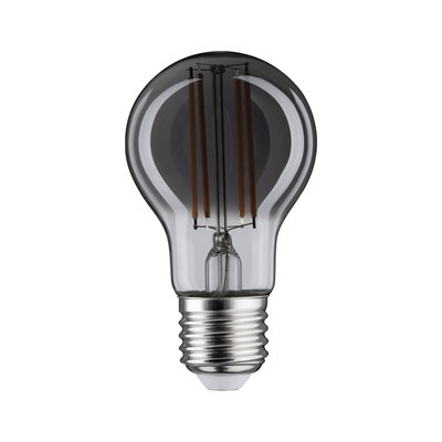 Klassische LED-Glühbirne mit transparentem Glas und silbernem Schraubsockel für energiesparende Beleuchtung