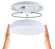 Weiße runde LED-Deckenleuchte mit Diffusor, Installation durch Aufstecken, energiesparende Beleuchtung