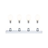 Quatre ampoules mates E14 au-dessus d'une barre métallique chromée pour éclairage LED moderne