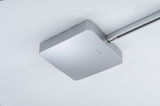 Matte silver square ceiling light made of aluminum with sleek modern design