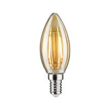 Candle-shaped LED bulb with warm white light and E14 base for decorative lighting use