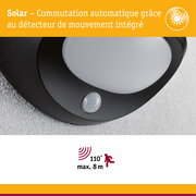 Solar Applique d'extérieur LED Sorova Détecteur de mouvement crépusculaire (IR) IP44 230x125mm 3000K 3,5W 220lm 3,7V Anthracite Matière plastique