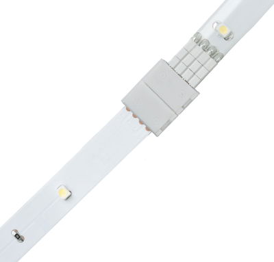White LED strip with connector for flexible indoor lighting solutions and easy installation