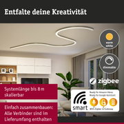 Moderne dimmbare LED-Deckenleuchte in warmweiß mit flexibler Systemlänge bis 8 m für smart Home.