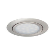 Spot encastré LED rond en acier inoxydable brossé avec diffuseur dépoli pour éclairage intérieur