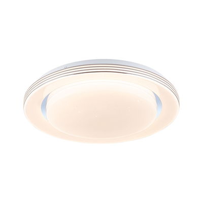 Rund hvid LED-loftslampe med stjerneeffekt og moderne design til opholdsrum