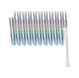 Bunt leuchtendes LED-Lichtband mit RGB-Farben und weißem Anschlusskabel für flexible Beleuchtung.