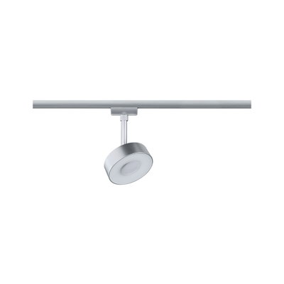 Spot LED rond moderne en métal argenté sur rail pour un éclairage flexible et design