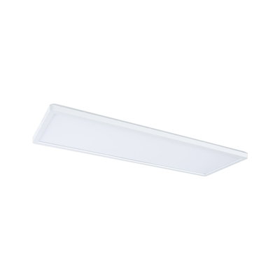 Rectangular white LED ceiling light with plastic frame for modern indoor lighting