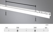 Dessin technique d'un rail en aluminium blanc pour LED avec vis et mesures en millimètres.