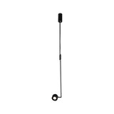 Black metal LED pendant light with adjustable spotlight head for modern indoor lighting