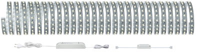 Lange weiße LED-Lichtleiste mit Netzstecker und Steuergerät für flexible Raumbeleuchtung
