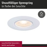 Unauffälliger weißer Einbaustrahler mit Sprengring und IP23 Schutz für Innenbeleuchtung