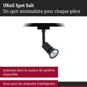 Spot LED URail Spot Salt noir au design minimaliste pour un éclairage polyvalent des pièces