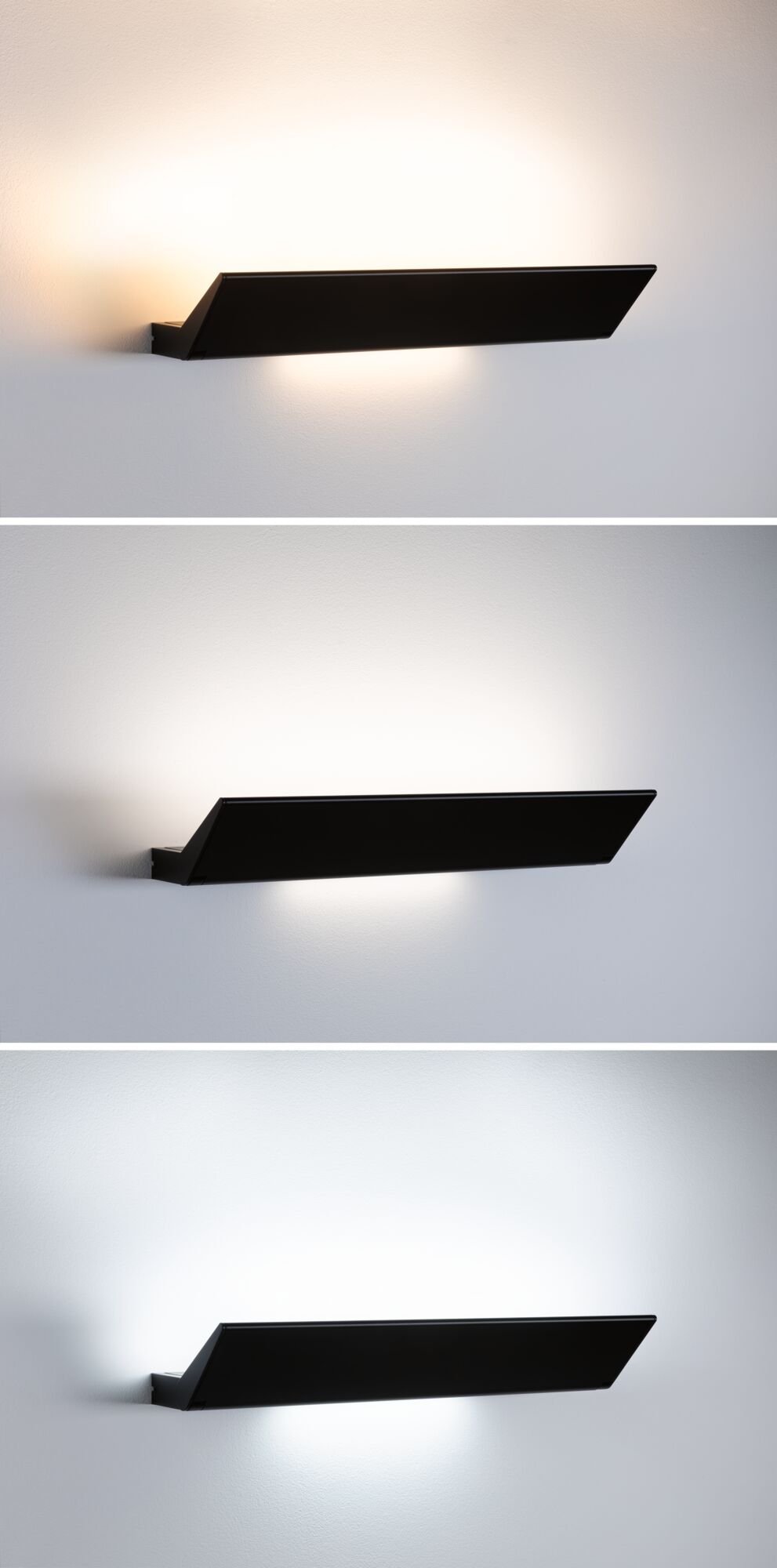 LED-wandlamp Smart Home Zigbee 3.0 Ranva Tunable White 1.400lm / 210lm 230V 13W dimbaar Zwart mat