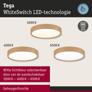 Ronde LED-plafondlamp met houten rand in drie witkleuren 3000K, 4000K, 6500K dimbaar