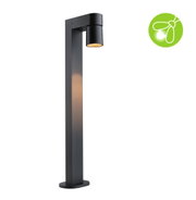 Schwarze Aluminium-Außenleuchte mit warmweißem LED-Licht für Garten und Wegbeleuchtung