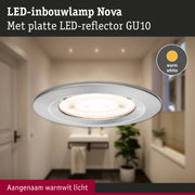 LED-inbouwlamp Nova met platte LED-reflector GU10 in warm wit voor aangename verlichting