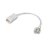 Witte lampfittingadapter met kabel en metalen contacten voor LED-verlichting en armatuuraansluiting