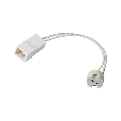Weißes Lampenanschlusskabel mit Fassung und Stecker für LED-Beleuchtung, elektrisches Zubehör