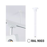 White metal ceiling pendant in RAL 9003 for track lighting systems mounting