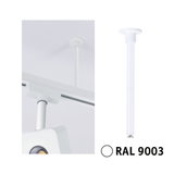 Suspension de plafond en métal blanc RAL 9003 pour systèmes d'éclairage sur rail