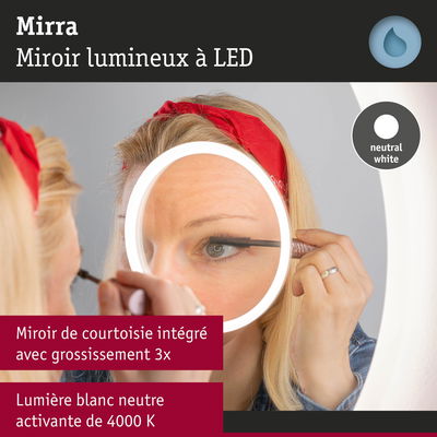 Miroir lumineux LED Mirra avec grossissement 3x et lumière blanc neutre 4000K