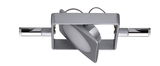 Modern square recessed spotlight in silver metal with adjustable LED light for indoor lighting