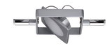 Modern square recessed spotlight in silver metal with adjustable LED light for indoor lighting