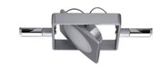Modern square recessed spotlight in silver metal with adjustable LED light for indoor lighting