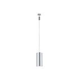 Modern silver metal pendant light with cylindrical design for stylish indoor lighting solutions