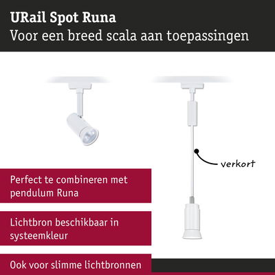 Witte URail Spot Runa LED-spot en pendel met verstelbare kabel voor veelzijdige verlichting