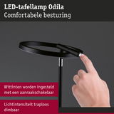 Zwarte LED-tafellamp Odila met aanraakschakelaar en traploos dimbare lichtintensiteit