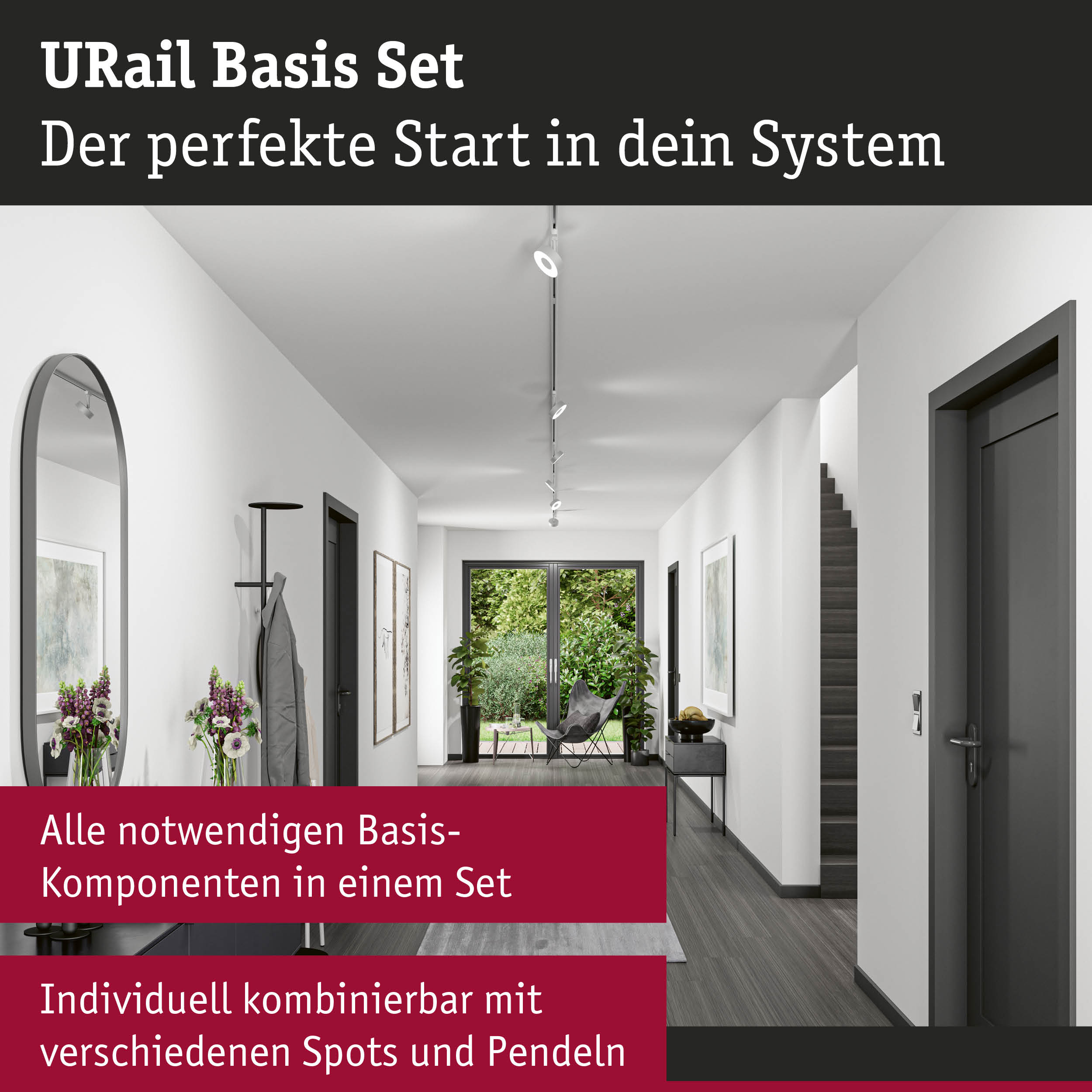 URail Schiene Basisset 230V Chrom matt