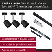URail Starter-Set Cover mit schwarzen Metall-Leuchten und Schienen für flexible Lichtgestaltung
