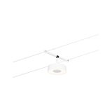 Spot LED câble moderne en métal blanc avec tête ronde pour un éclairage flexible