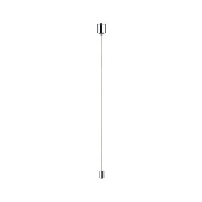 Slim pull pendant in chrome metal silver for modern lighting systems and accessories