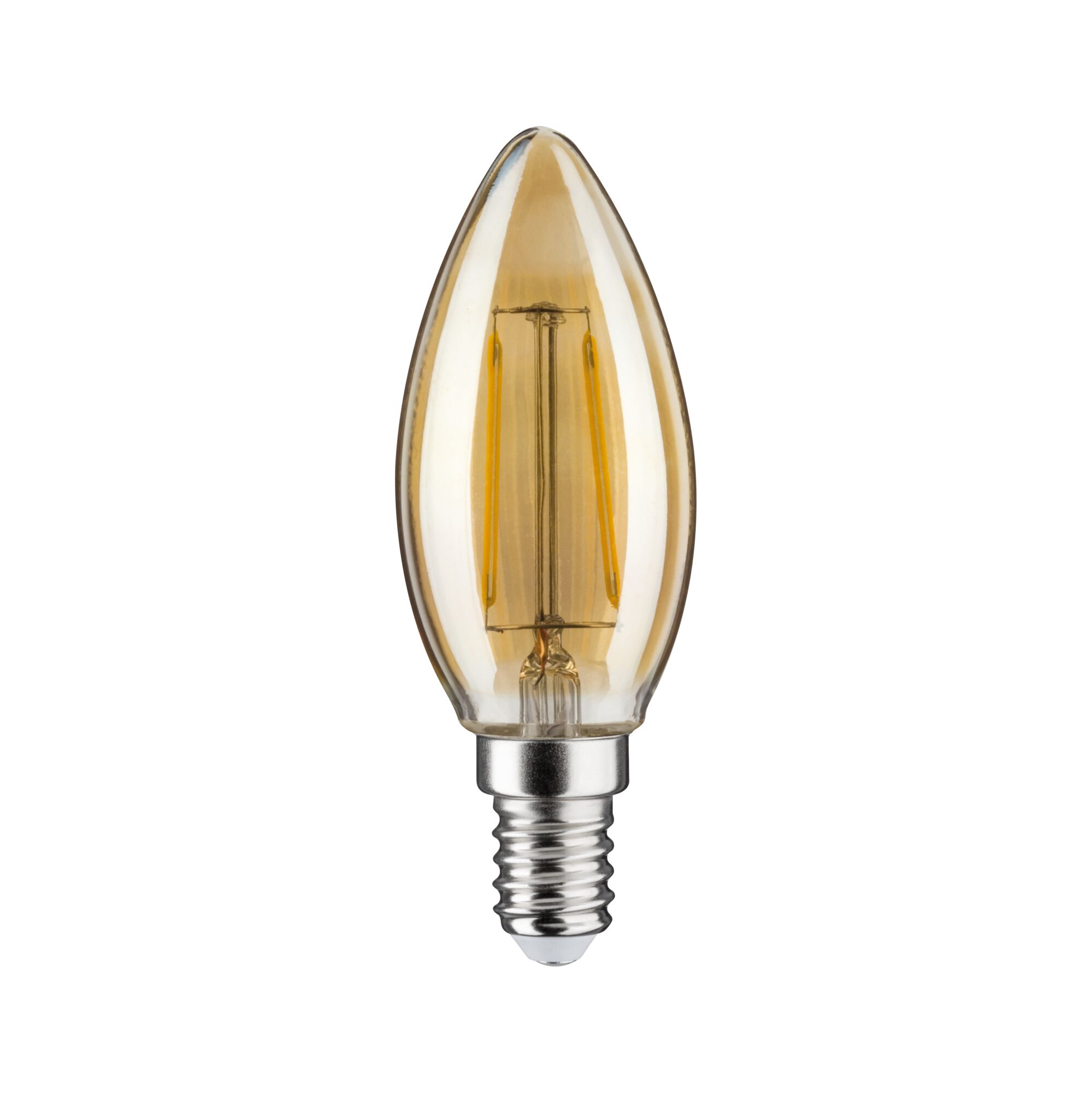 Amber glass LED candle bulb with E14 base for decorative lighting and energy saving