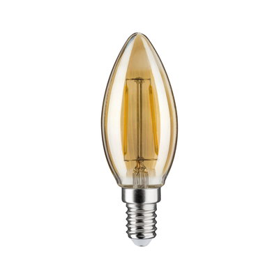 Amber glass LED candle bulb with E14 base for decorative lighting and energy saving