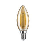 Amber glass LED candle bulb with E14 base for decorative lighting and energy saving