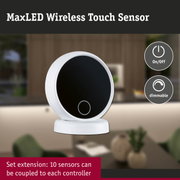MaxLED wireless touch sensor in white and black with on/off and dimmable functions for LED lighting control
