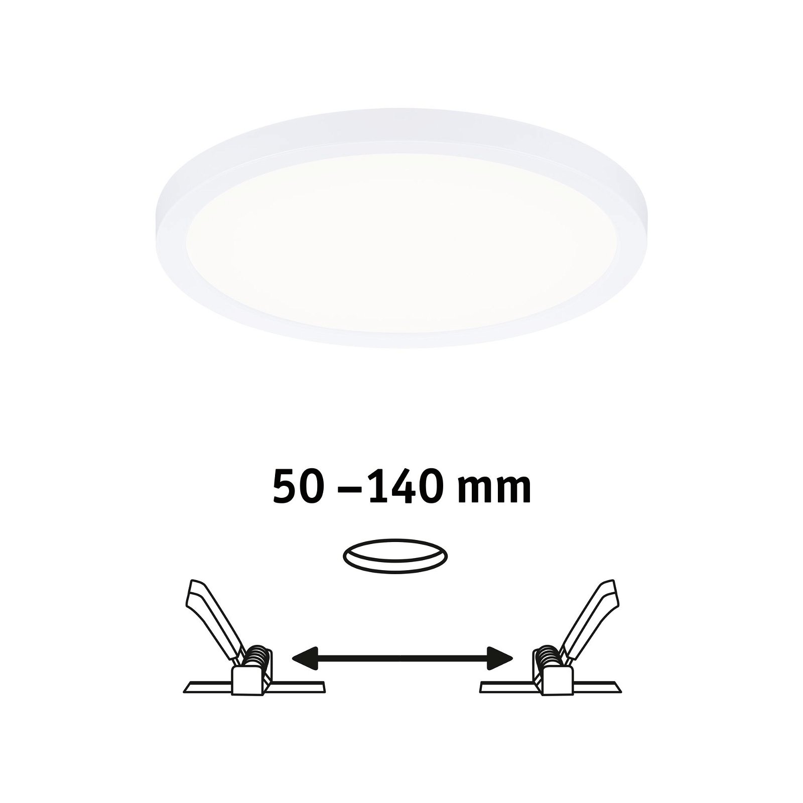 VariFit Panneau encastré LED Areo IP44 rond 175mm 13W 1200lm 4000K Blanc