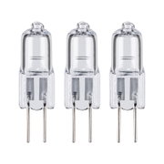 Trois ampoules halogènes transparentes avec deux broches métalliques, pour éclairage et remplacement
