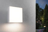 Applique murale extérieure carrée blanche en plastique avec lumière blanc chaud pour jardin et terrasse
