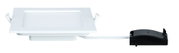 Square white LED recessed spotlight made of plastic with black driver and cable