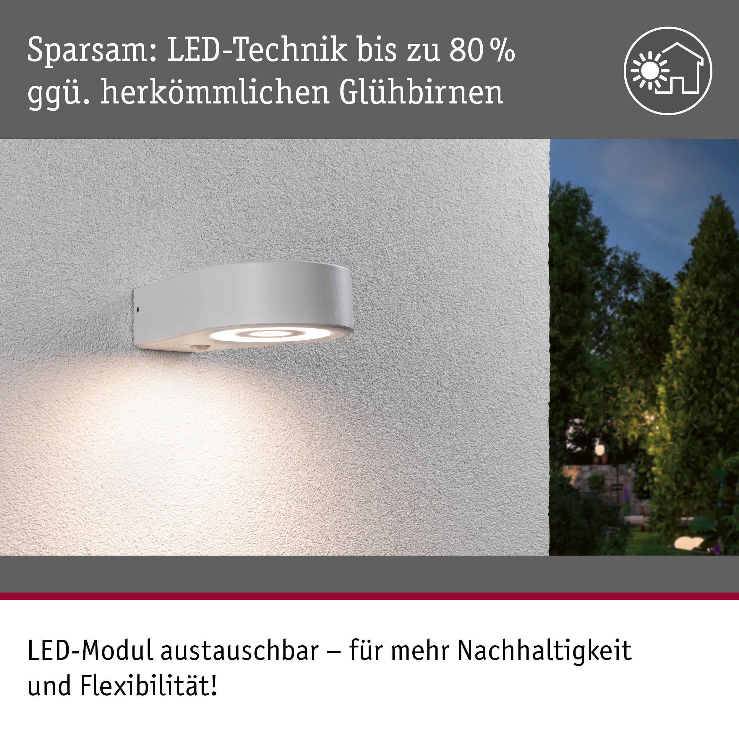 Moderner grauer LED-Außenwandleuchter mit austauschbarem Modul für energiesparende Gartenbeleuchtung