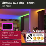Smart LED RGB 3in1 10m light strip with remote and Zigbee 3.0 compatibility for home lighting
