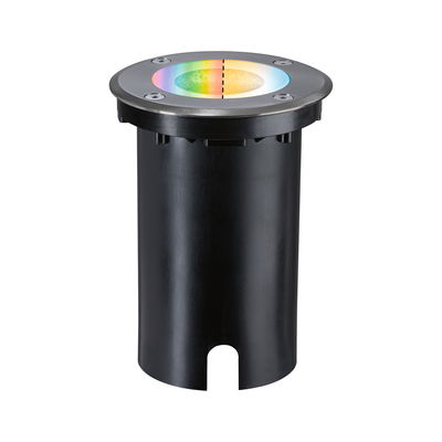 Spot encastré LED noir avec changement de couleur RGB et cadre en acier inoxydable pour éclairage extérieur