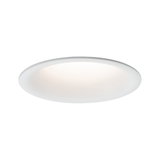 Round white LED recessed panel with warm white light for energy-efficient ceiling lighting